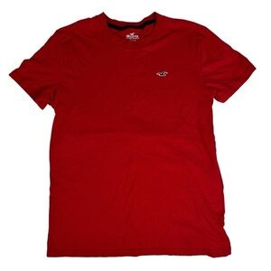 Hollister Mens Logo Crew T-shirt Short Sleeve Red W/ Black Bird Size S